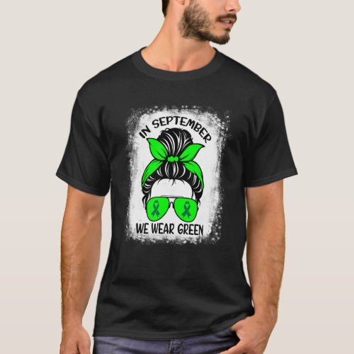 In September We Wear Green Lymphoma Awareness Mess T_Shirt