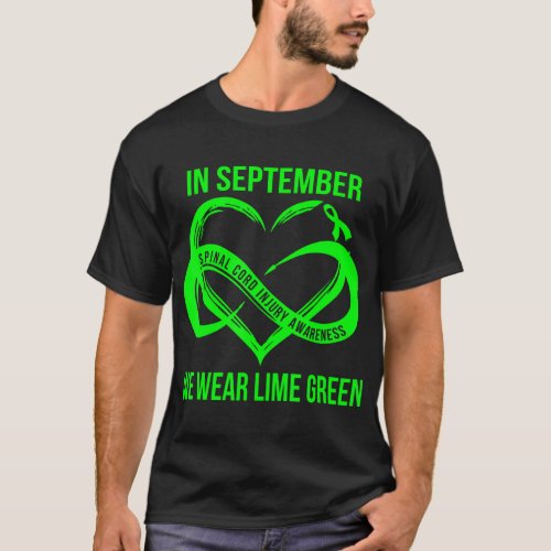In September We Wear Lime Green Spinal Cord Injury T_Shirt