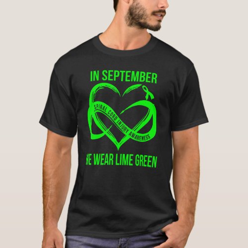 In September We Wear Lime Green Spinal Cord Injury T_Shirt