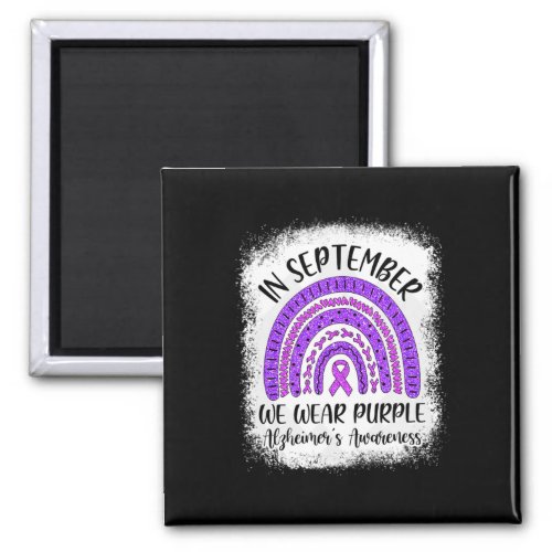 In September We Wear Purple Alzheimerheimers Awar Magnet