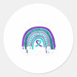 In September We Wear Teal &amp;amp; Purple Suicide Pre Classic Round Sticker