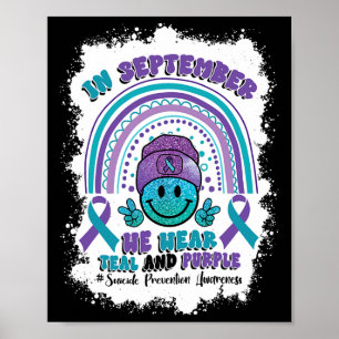 In September We Wear Teal Purple Poster