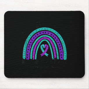In September We Wear Teal Purple Ribbon Suicide Pr Mouse Pad