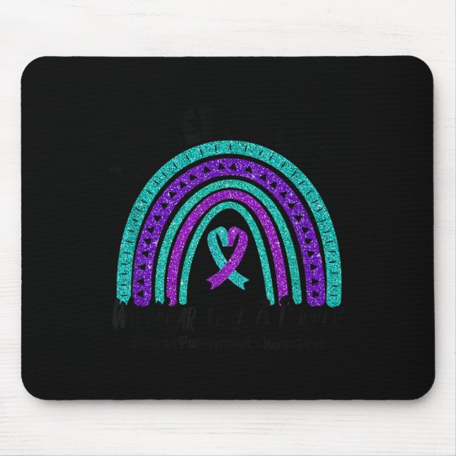 In September We Wear Teal Purple Ribbon Suicide Pr Mouse Pad (Front)