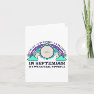 In September We Wear Teal Purple Suicide Preventio Card