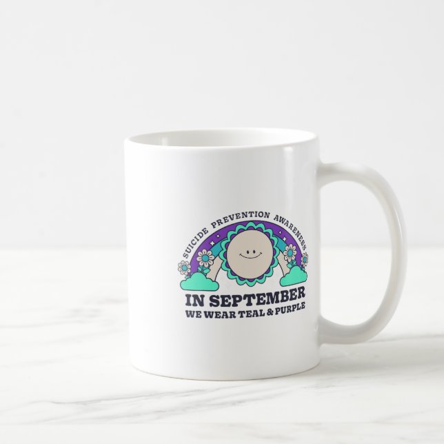 In September We Wear Teal Purple Suicide Preventio Coffee Mug (Right)