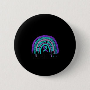 In September Wear Teal And Purple Rainbow Suicide  Button