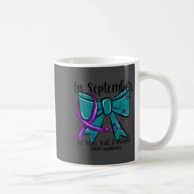 In September Wear Teal Purple Suicide Prevention B Coffee Mug (Right)
