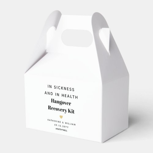 In Sickness and in Health Hangover Recovery Kit Favor Boxes