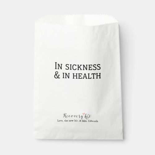 In Sickness and In Health Recovery Kit Favor Bags