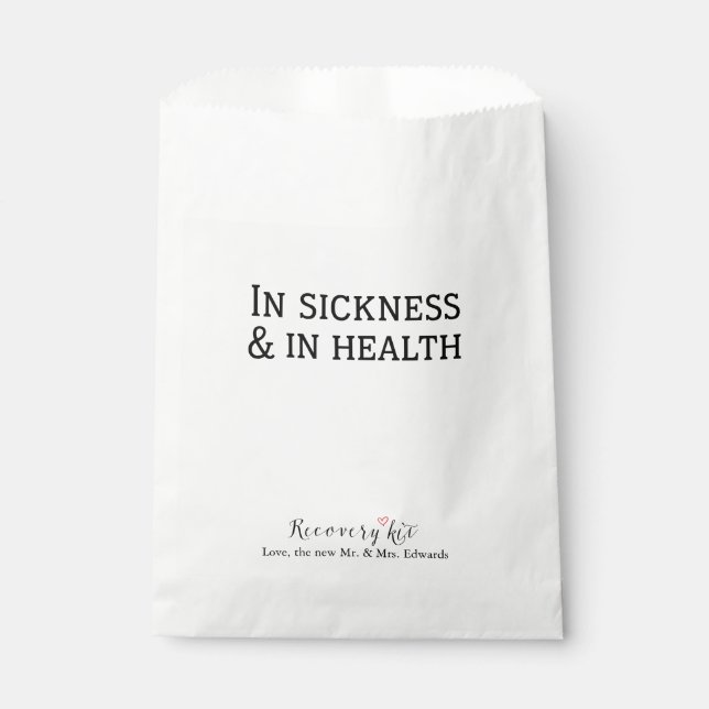 In Sickness and In Health Recovery Kit Favor Bags (Front)