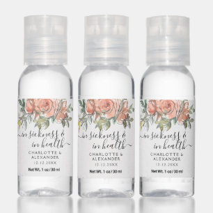 In Sickness & in Health Floral Names Wedding Hand Sanitizer