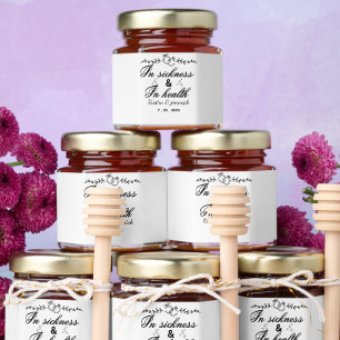 In Sickness & In Health Personalized wedding favor Honey Jar Favors