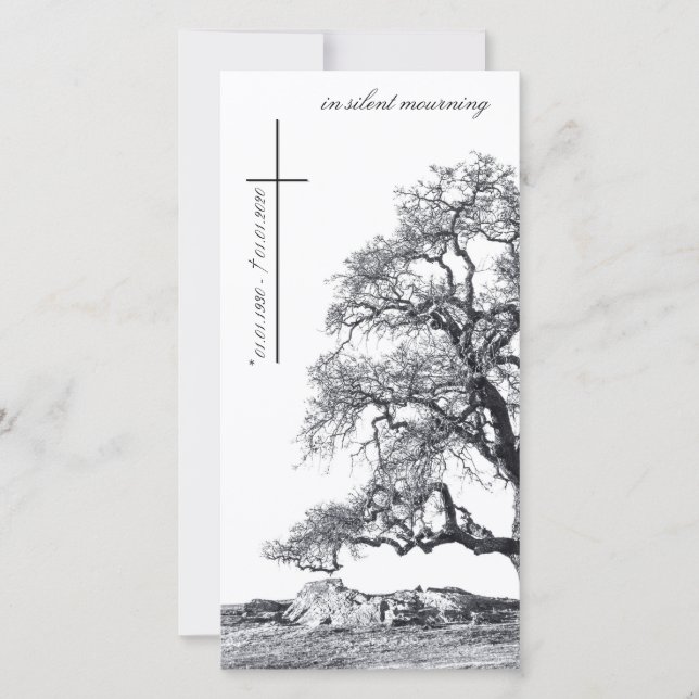 In silent mourning - tree on meadow (Front)