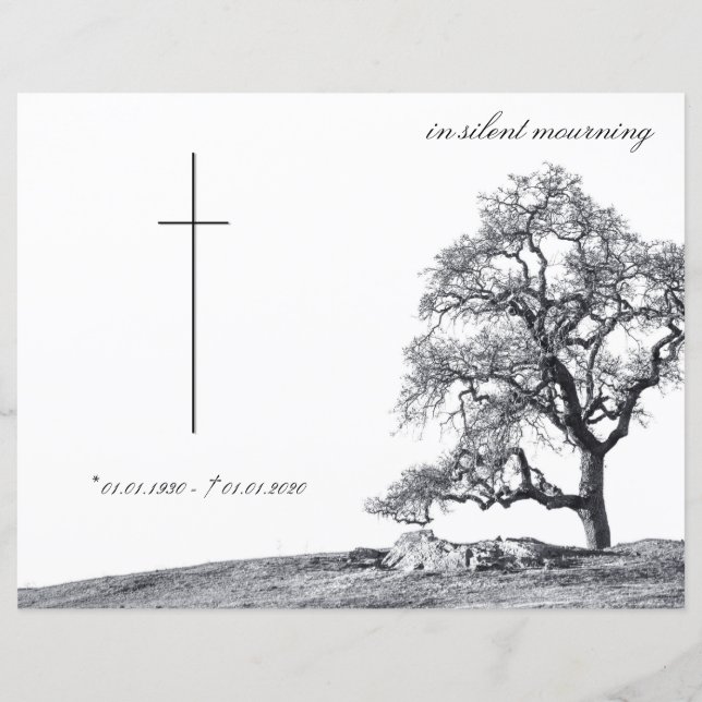 In silent mourning - tree on meadow (Front)