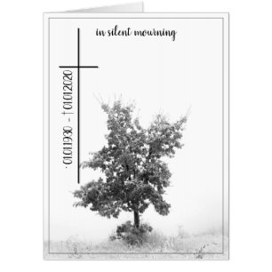 In silent mourning - tree on meadow 2.0 card