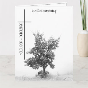 In silent mourning - tree on meadow 2.0 card