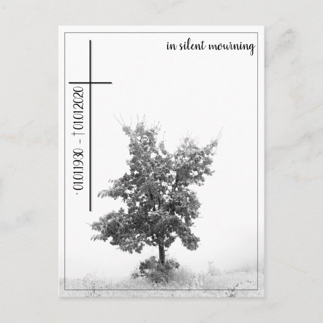 In silent mourning - tree on meadow 2.0 holiday postcard (Front)