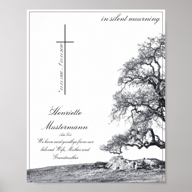 In silent mourning - tree on meadow poster (Front)