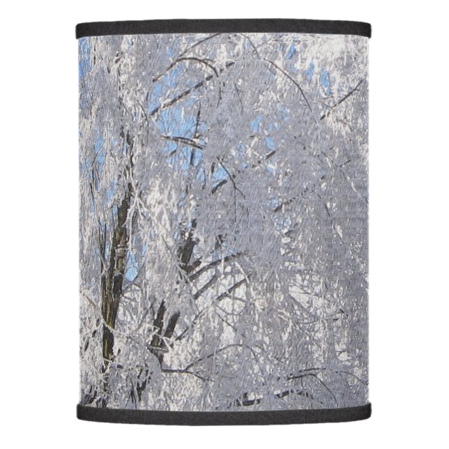 in snow, white trees in winter lamp shade (Front)