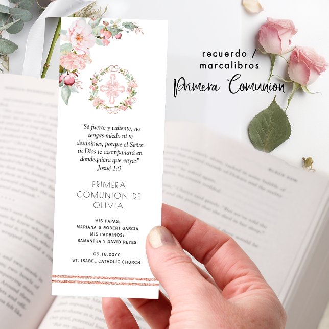 In Spanish, Elegant Girl First Communion Favor Bookmarks (Creator Uploaded)