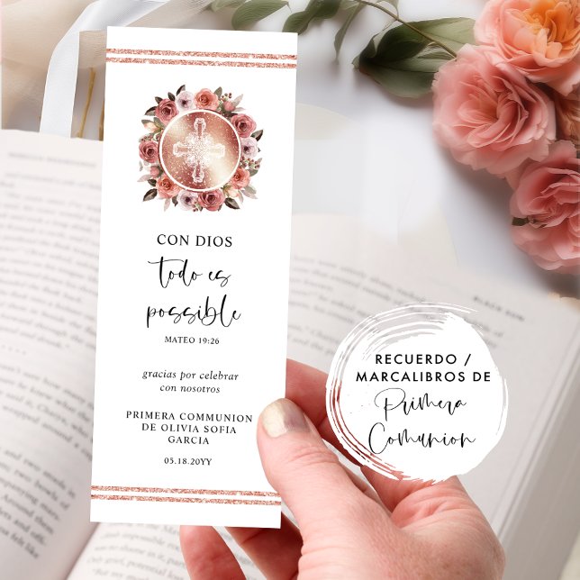 In Spanish, First Communion Keepsake / Favor Bookmarks (Creator Uploaded)