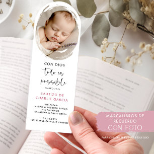 In Spanish, Photo Girl Baptism First Communion Bookmarks