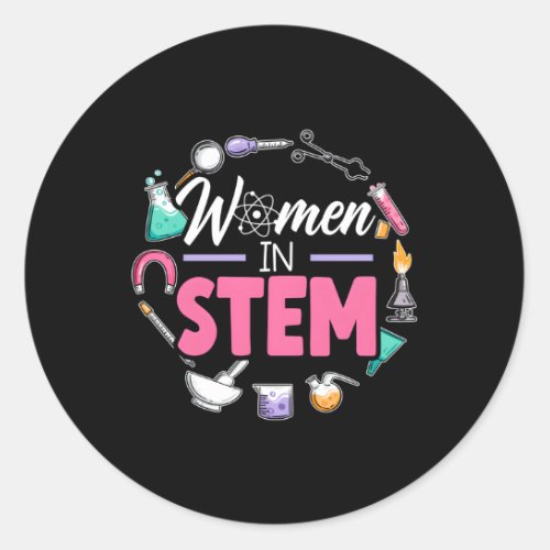 In Stem Steminist Engineering Biologist Science Classic Round Sticker