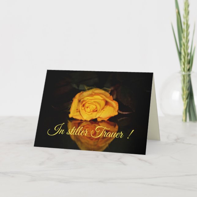 In stiller Trauer mit gelber Rose Card (Front)