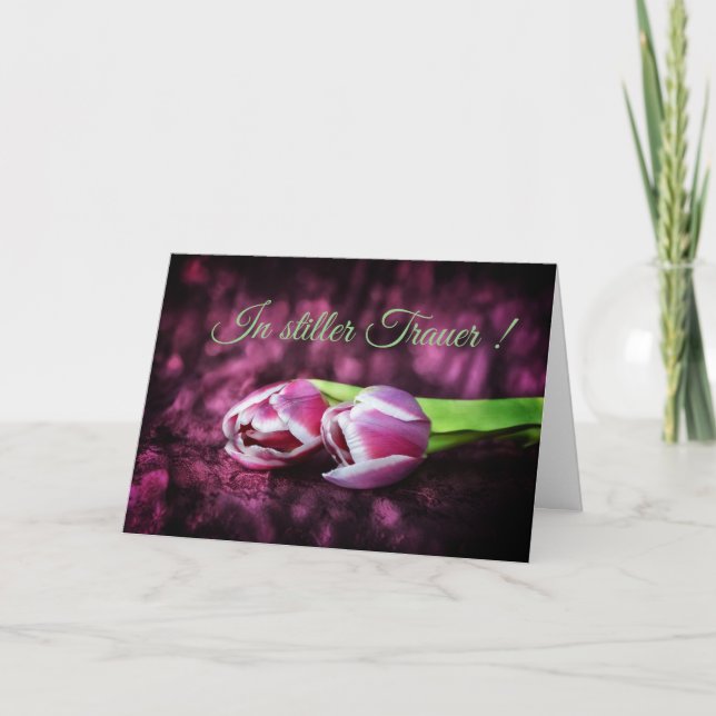 In stiller Trauer mit zwei Tulpen Card (Front)