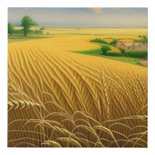 In summer The Beauty of Wheat Fields is Simply Br Faux Canvas Print