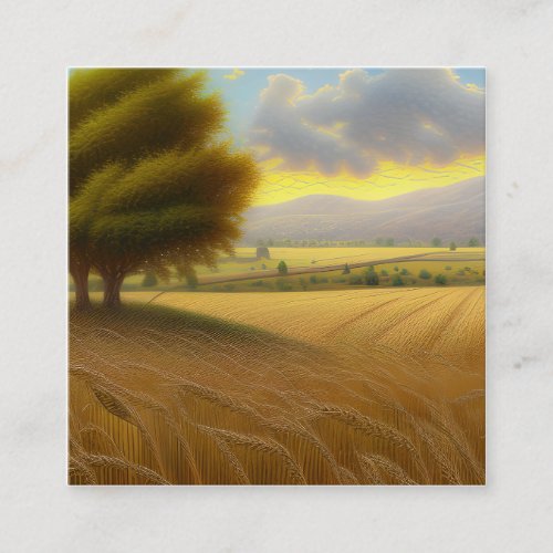 In summer The Beauty of Wheat Fields is Simply Br Square Business Card