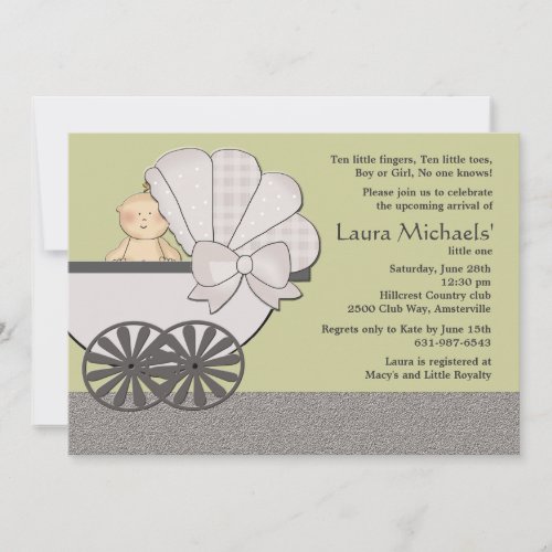 In Suspense (You Pick Background Color)Baby Shower Custom Invitation