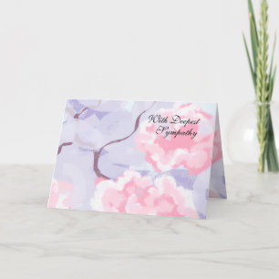 In Sympathy : Pink Roses within a Winters Frost . Card