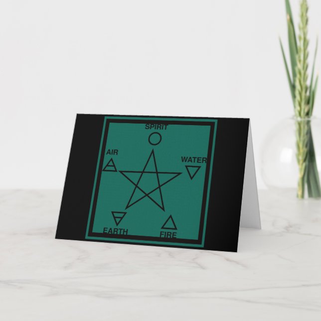 In Sympathy Wiccan Pentagram and Elements Card (Front)