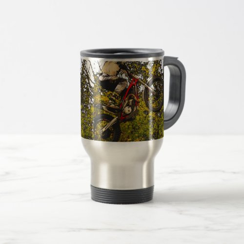 In the Air _ Dirt Bike Racer Travel Mug