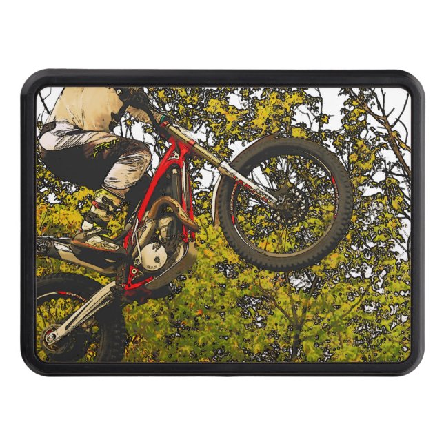 In the Air - Dirt Bike Rider Hitch Cover (Front)