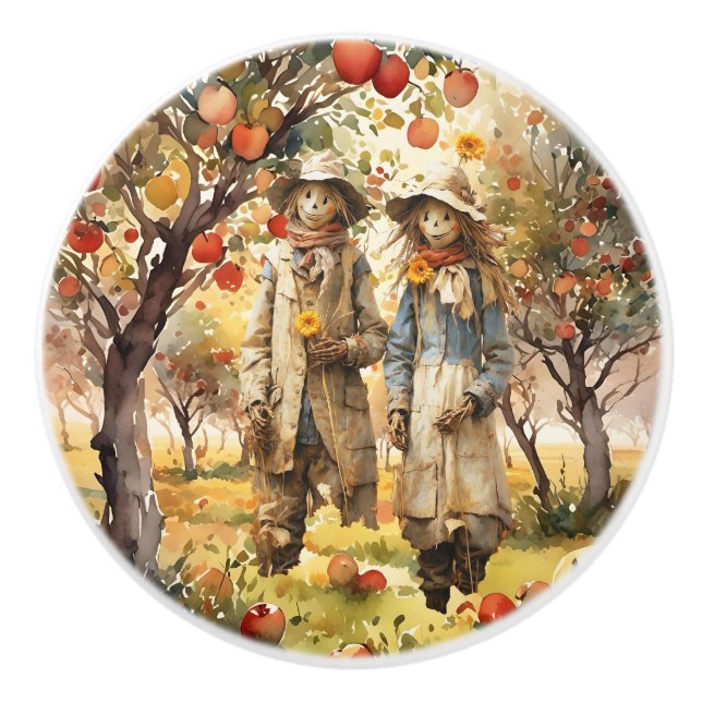 In The Apple Orchard Ceramic Knob (Front)