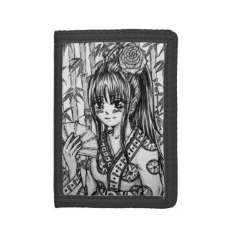 In the Bamboo-Mangaprinzessin in the Kimono Tri-fold Wallet