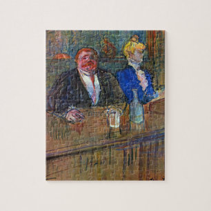 In The Bar by Toulouse Lautrec, Vintage Fine Art Jigsaw Puzzle