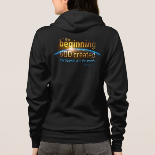 In The Beginning GOD Created Christian Faith Verse Hoodie