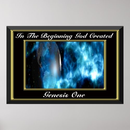 In the beginning God created Genesis 1 Poster