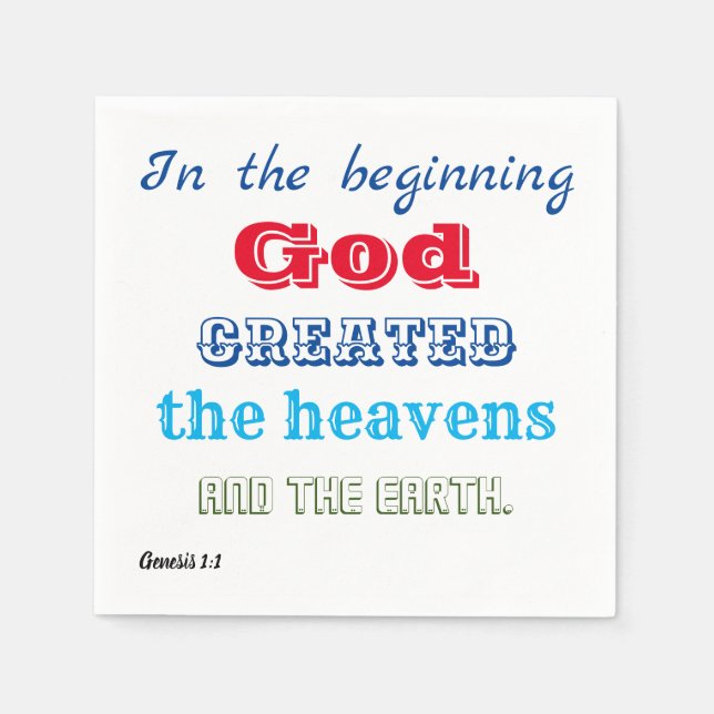In the Beginning God Created Napkins (Front)