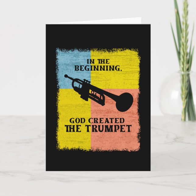 In The Beginning God Created The Trumpet Card (Front)