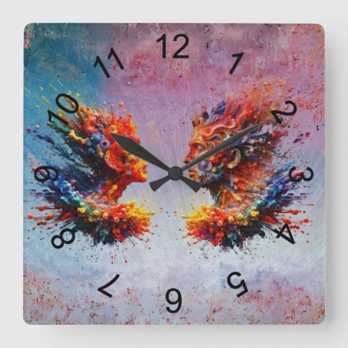 In the Beginning Square Wall Clock