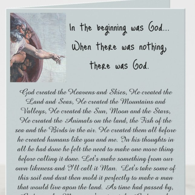 In the beginning was God Card (Creator Uploaded)