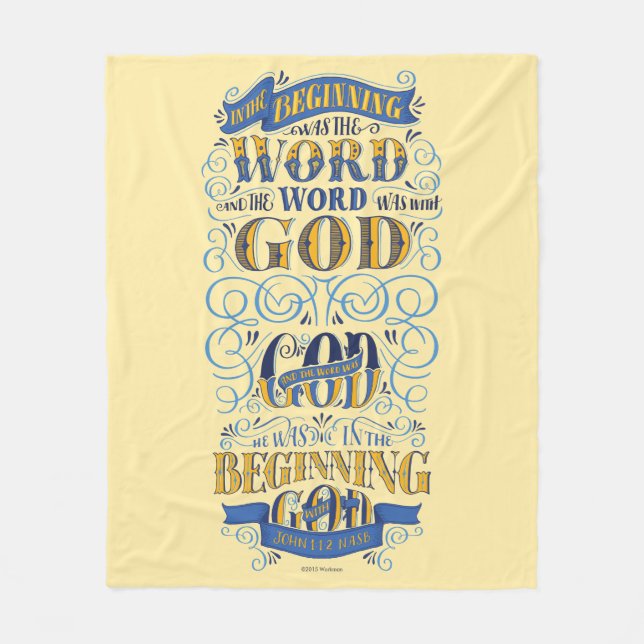 In the Beginning Was the Word Fleece Blanket (Front)