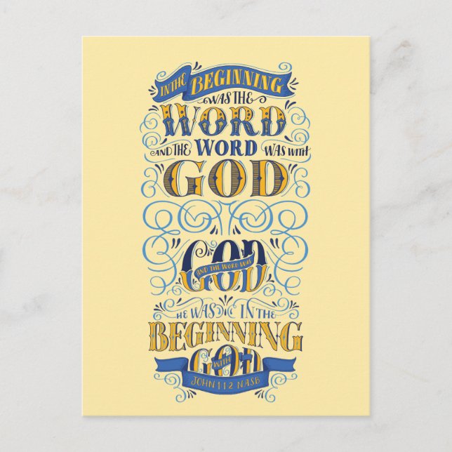 In the Beginning Was the Word Postcard (Front)