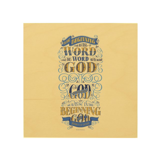 In the Beginning Was the Word Wood Wall Art (Front)