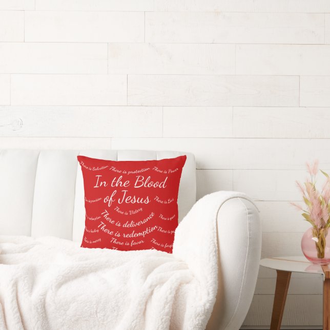 In The Blood Of Jesus Throw Pillow (Couch)